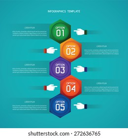 Abstract vector timeline infographic template in flat style for layout workflow scheme, numbered options, chart or diagram