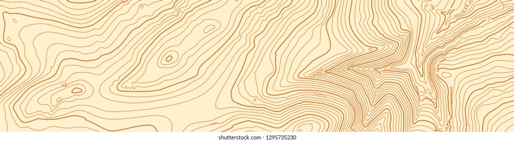 Abstract vector topographic map in brown colors
