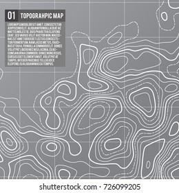 Abstract vector topographic map color background with space for your copy. Business presentation concept. Vector pattern illustration. Template of topography