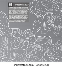 Abstract vector topographic map color background with space for your copy. Business presentation concept. Vector pattern illustration. Template of topography