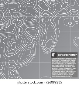 Abstract vector topographic map color background with space for your copy. Business presentation concept. Vector pattern illustration. Template of topography