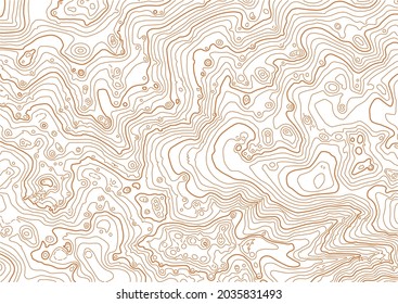 Abstract vector topographic map on white background