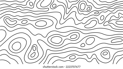 Abstract vector topographic map on white background