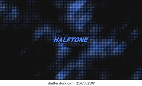 Abstract vector torn blue halftone background. Scrathed dotted texture element.