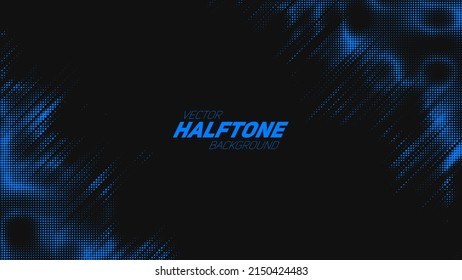 Resumen del fondo medio de color azul roto por vector. Elemento de textura punteada. Composición diagonal