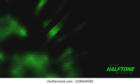 Abstract vector torn green halftone background. Scrathed dotted texture element.