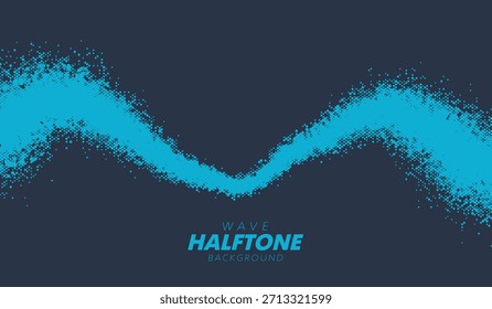 Abstract vector torn halftone fluid wave. Scratched dotted pop art wavy dynamic texture.