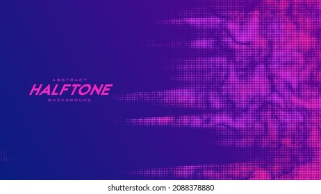 Abstract vector torn monochrome halftone background. Scrathed dotted texture element.