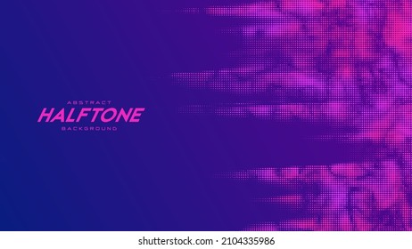 Abstract vector torn monochrome halftone background. Scrathed dotted texture element.