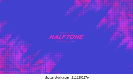 Abstract vector torn monochrome halftone background. Scrathed dotted texture element. Diagonal composition