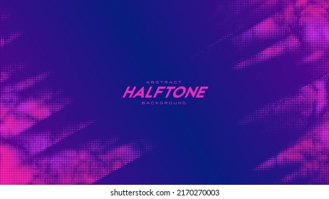 Abstract vector torn monochrome halftone background. Scrathed dotted texture element. Diagonal composition