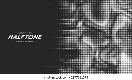 Abstract vector torn monochrome halftone background  Scrathed dotted texture element 