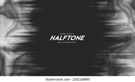 Abstract vector torn monochrome halftone background. Scrathed dotted texture element.