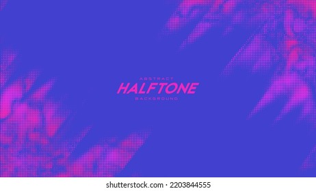 Abstract vector torn monochrome halftone background. Scrathed dotted texture element. Diagonal composition