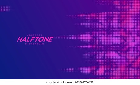 Abstract vector torn monochrome halftone background. Scrathed dotted texture element.