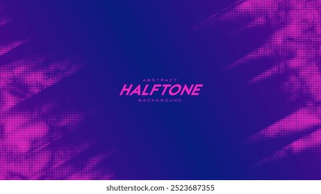 Abstract vector torn monochrome halftone background. Scrathed dotted texture element. Diagonal composition