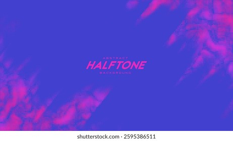 Abstract vector torn monochrome halftone background. Scrathed dotted texture element. Diagonal composition