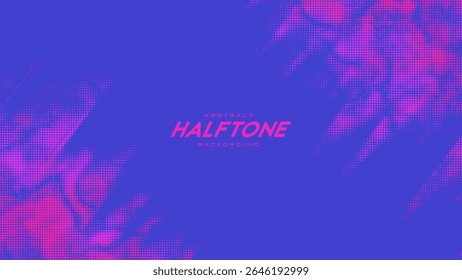 Abstract vector torn monochrome halftone background. Scrathed dotted texture element. Diagonal composition