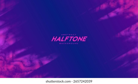 Abstract vector torn monochrome halftone background. Scrathed dotted texture element. Diagonal composition