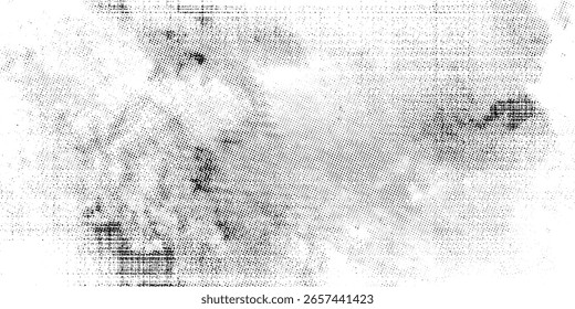 Fondo de semitono monocromo desgarrado de Vector Abstractas. Elemento de textura punteada rayada. Composición diagonal
