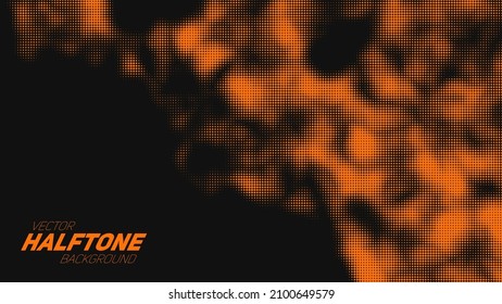 Resumen del fondo medio naranja roto por vector. Elemento de textura punteada.