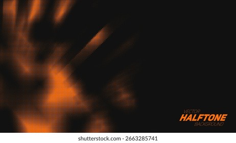 Vetor abstrato rasgado laranja fundo de meio-tom. Elemento de textura pontilhada arranhado.