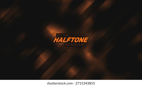 Abstract vector torn orange halftone background. Scrathed dotted texture element.