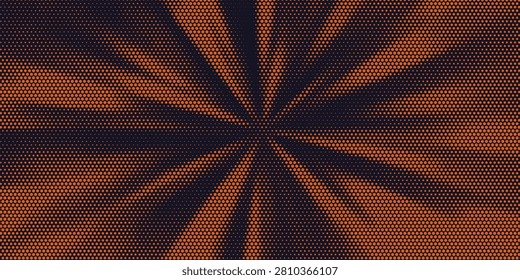 Abstract vector torn orange halftone sound wave. Scrathed dotted texture element. Vector illustration