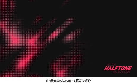 Abstract vector torn red halftone background. Scrathed dotted texture element.