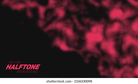Abstract vector torn red halftone background. Scrathed dotted texture element.