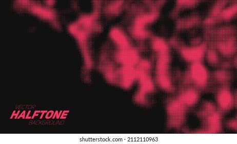 Abstract vector torn red halftone background. Scrathed dotted texture element.