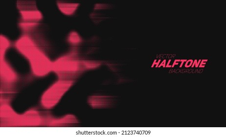Abstract vector torn red halftone background. Scrathed dotted texture element.
