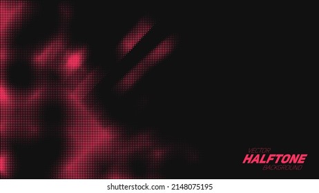 Abstract vector torn red halftone background. Scrathed dotted texture element.