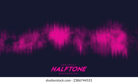Abstract vector torn red halftone sound wave. Scrathed dotted texture element.