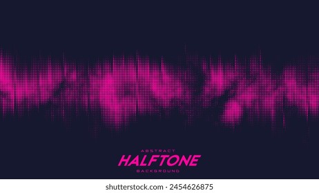 Abstract vector torn red halftone sound wave. Scrathed dotted texture element.