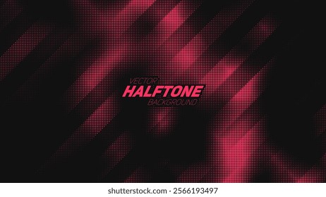 Abstract vector torn red halftone background. Scrathed dotted texture element