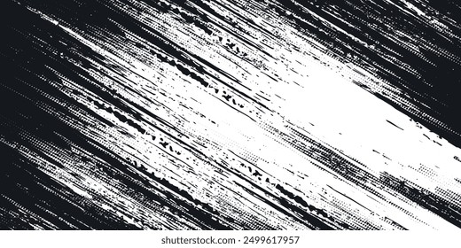 Abstrakter Tornado, einfarbiger Halbtonhintergrund. Texturelement mit gekratzten Punkten.Vektorgrafik