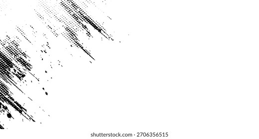 Fondo de semitono monocromo tornado de Vector Abstractas. Elemento de textura de puntos rayados. Ilustración vectorial