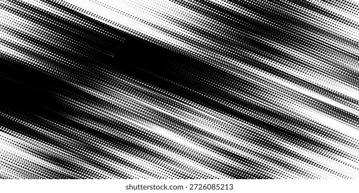 Fondo de semitono monocromo tornado de Vector Abstractas. Elemento de textura de puntos rayados. Ilustración vectorial