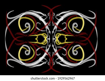 
Abstract vector of traditional Dayak carving for background