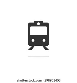 Abstract vector train icon flat design isolated on a white background. 
