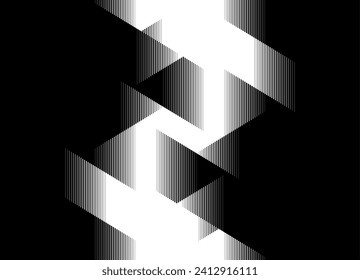 Abstract vector transition from black to white, Design element. Modern vector background in origami style. Halftone, Paper.