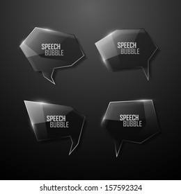 Abstract vector transparent glass speech bubbles