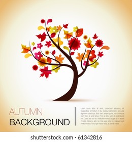 abstract vector tree background for the season of autumn