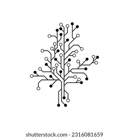 Abstract vector tree circuit board Illustration of Innovative Electronic Network on a white screen for futuristic digital background