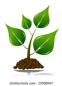 Abstract Vector Tree. Ecology Series.