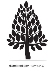 abstract vector tree with leaves