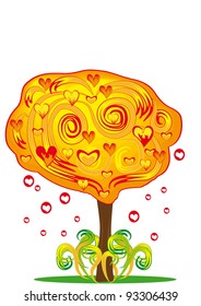 abstract vector tree on isolated background