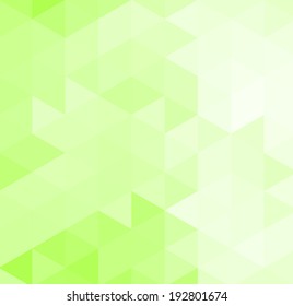 Abstract vector trendy light green triangular pattern. Modern polygonal background. Colorful mosaic.