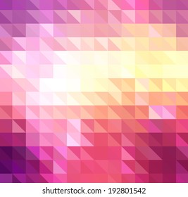 Abstract vector trendy purple multicolored triangular pattern. Modern polygonal background. Colorful mosaic.